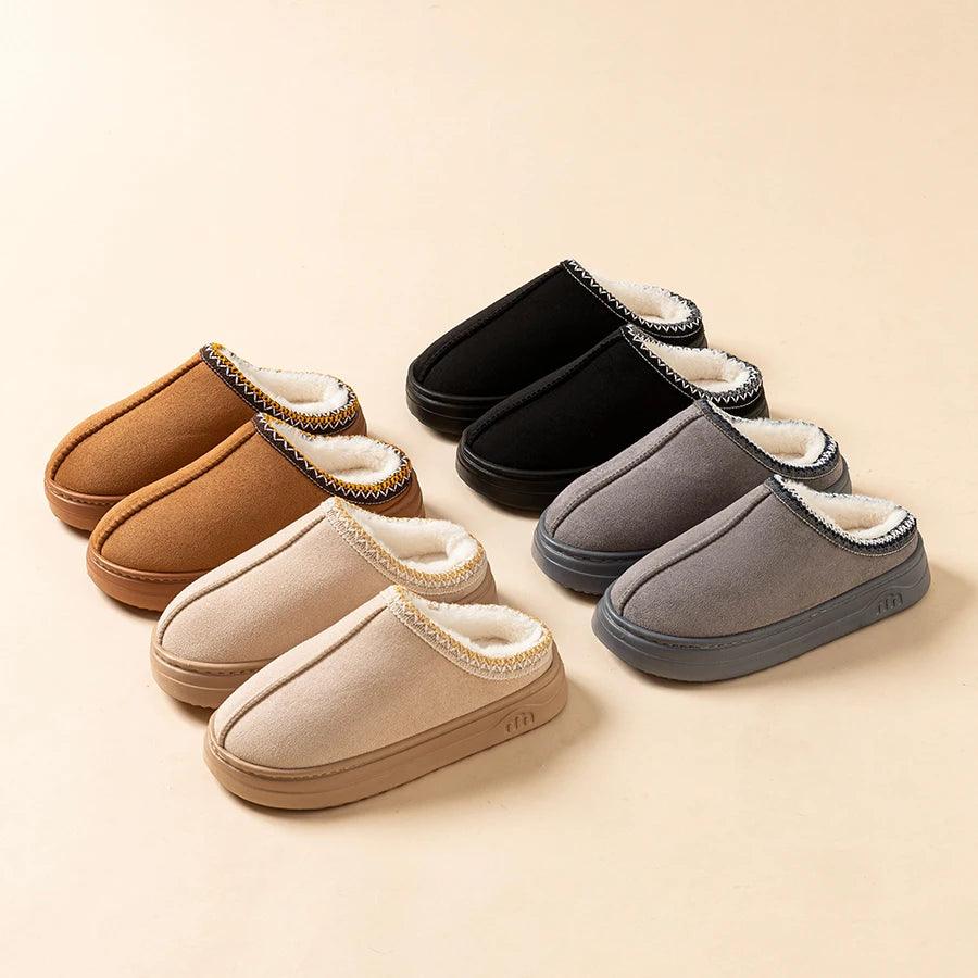 Pantufas femininas de inverno, com pelo macio, sola antiderrapante e conforto para relaxar em casa ou usar ao ar livre - Universo Mix