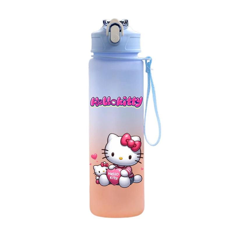 Garrafa de água Hello Kitty com palhinha, portátil de 750ml - Universo Mix