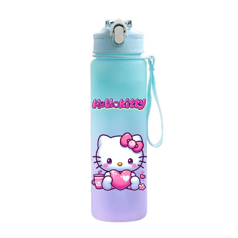 Garrafa de água Hello Kitty com palhinha, portátil de 750ml - Universo Mix