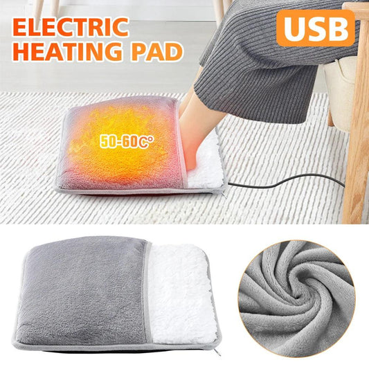 Almofada elétrica de aquecimento para pés, com carregamento USB, macia e lavável, ideal para aquecer no inverno - Universo Mix