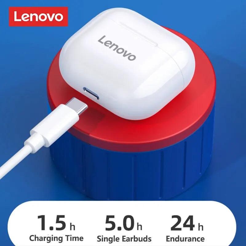 Fones de ouvidos sem fios Lenovo LP40 TWS Bluetooth 5.0, com controle por toque e redução de ruido - Universo Mix