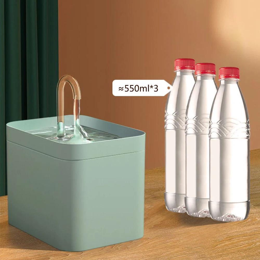 Fonte de água ultra silenciosa para gatos, com filtro inteligente de recirculação de 1,5 L - Universo Mix