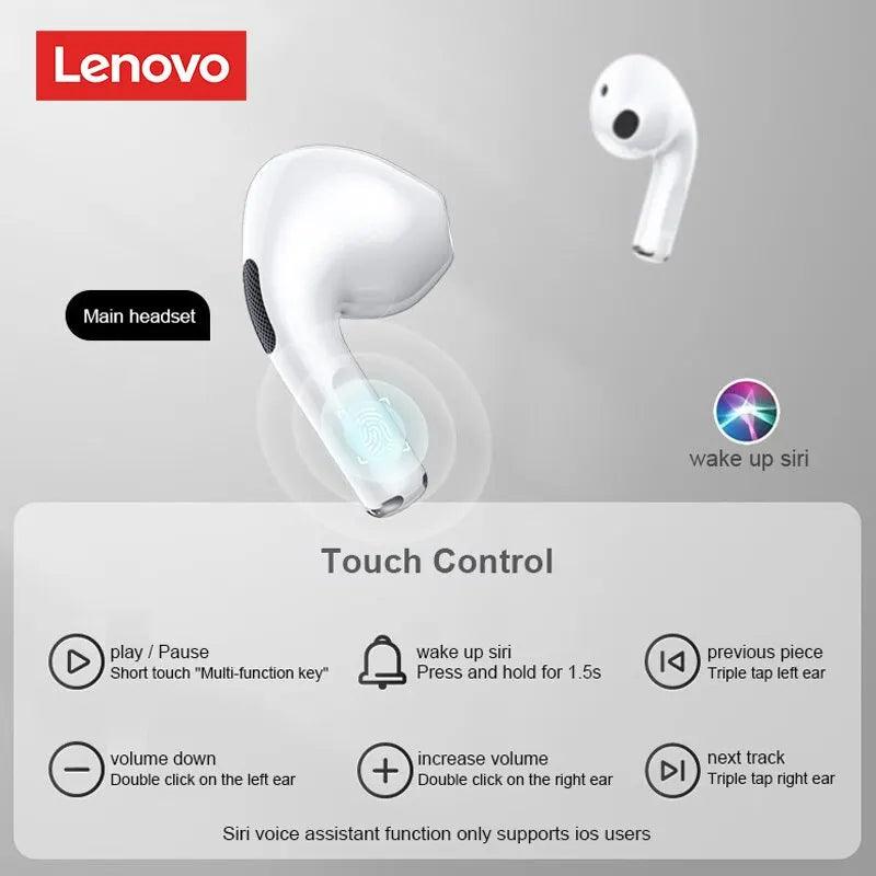 Fones de ouvidos sem fios Lenovo LP40 TWS Bluetooth 5.0, com controle por toque e redução de ruido - Universo Mix