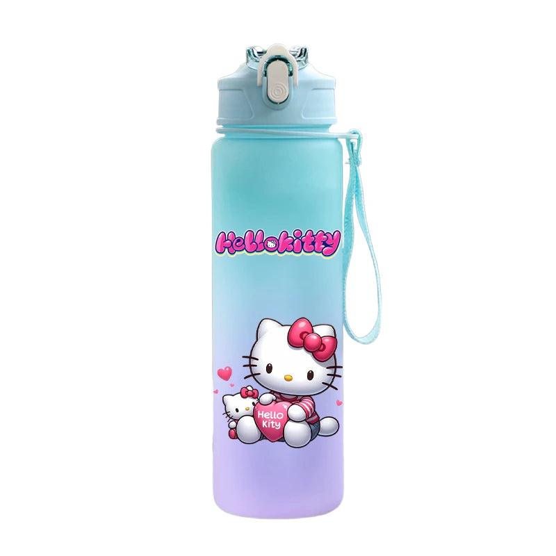 Garrafa de água Hello Kitty com palhinha, portátil de 750ml - Universo Mix